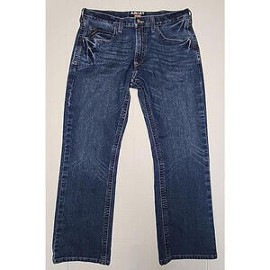 Ariat Rebar M5 Straight Leg Jeans Mens 38x32 Blue Denim Fade Work Pants